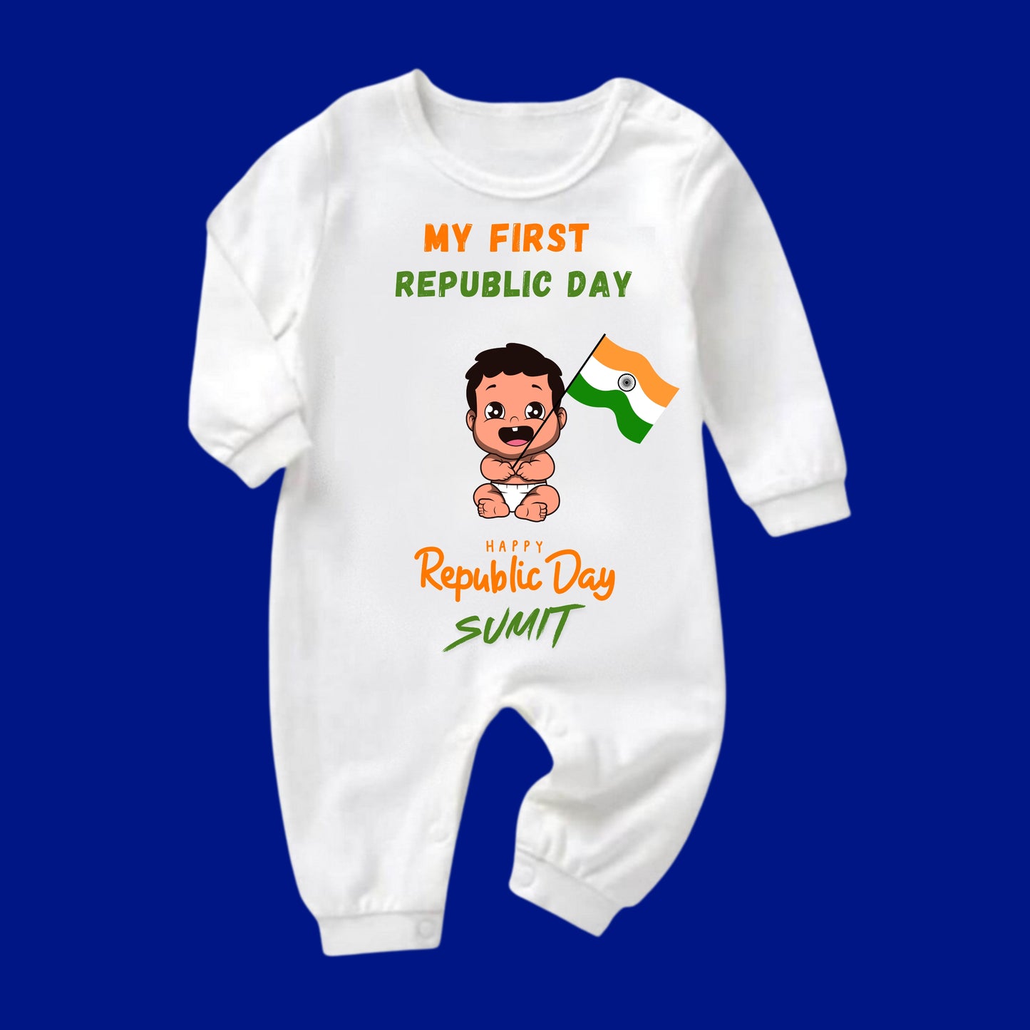 Celebrate the spirit of Republic Day with our special rompers for your little prince & princess! 🇮🇳✨