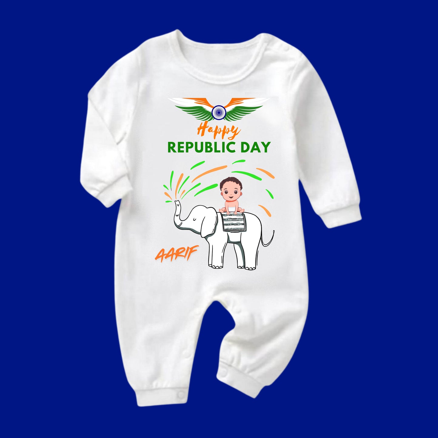Celebrate the spirit of Republic Day with our special rompers for your little prince & princess! 🇮🇳✨