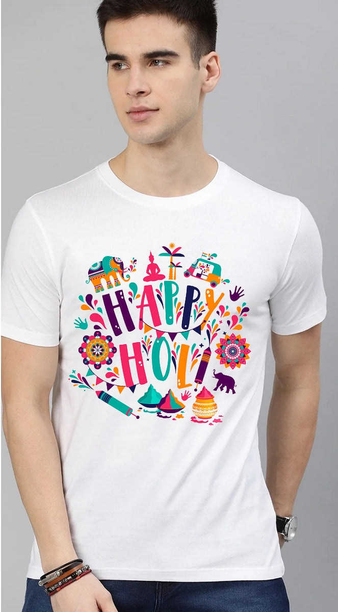 Holi Stylish T-Shirts For Men D7!