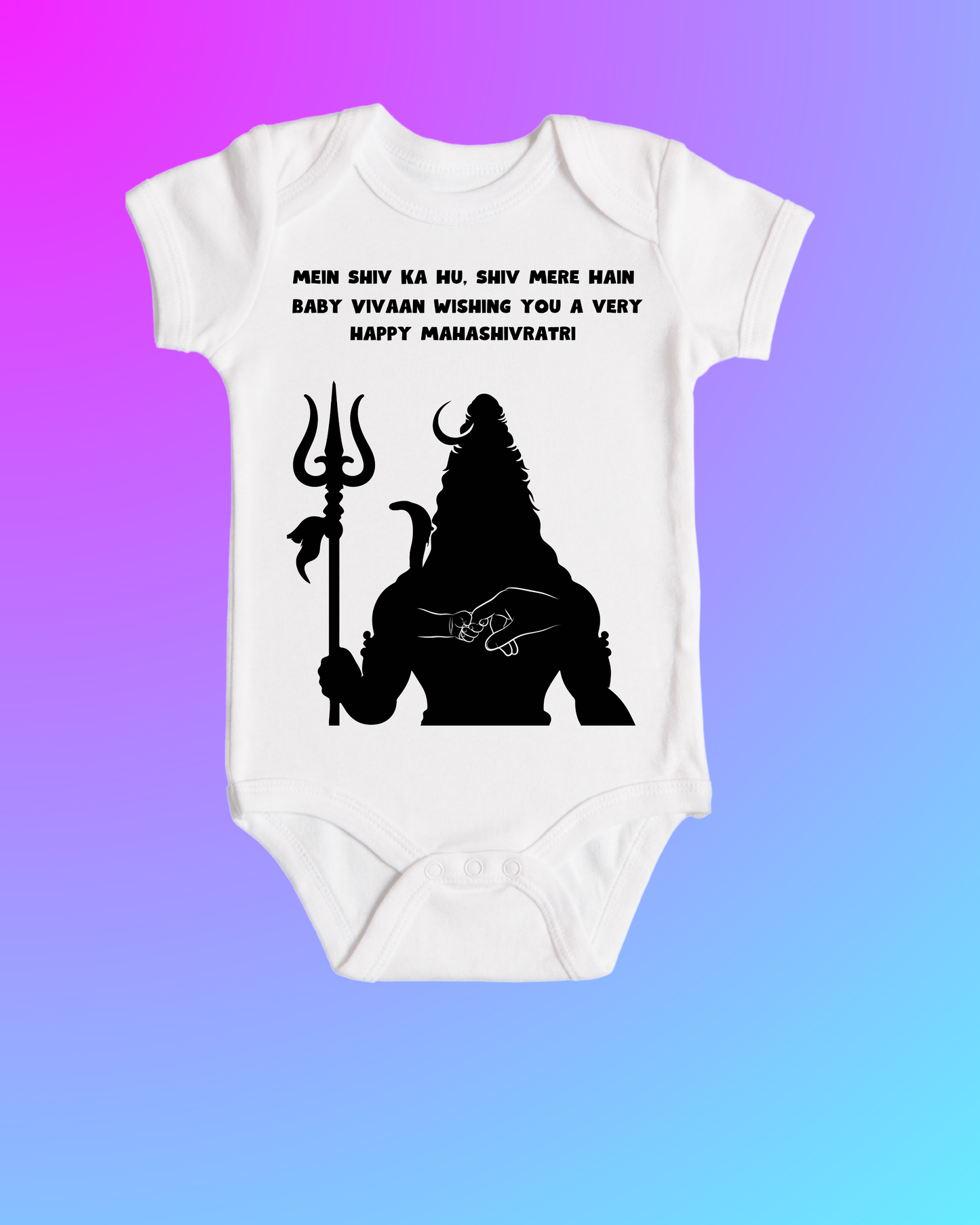 Divine Blessings in White – Mahashivratri Customised Baby Rompers For Your Little Bhakt ! SHP00
