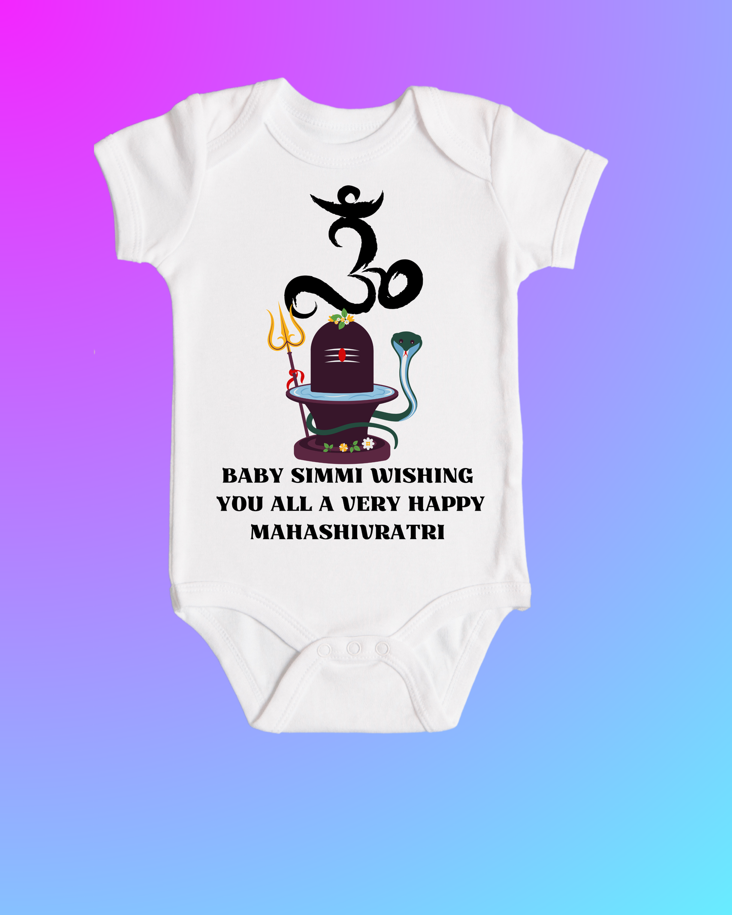 Divine Blessings in White – Mahashivratri Customised Baby Rompers For Your Little Bhakt ! SHP00