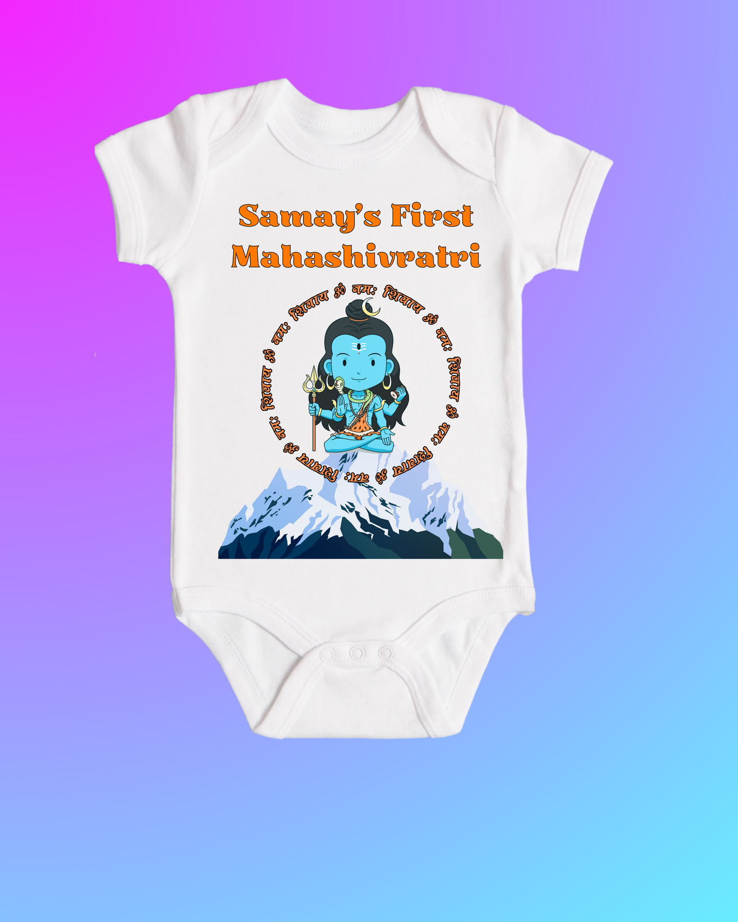 Divine Blessings in White – Mahashivratri Customised Baby Rompers For Your Little Bhakt ! SHP00