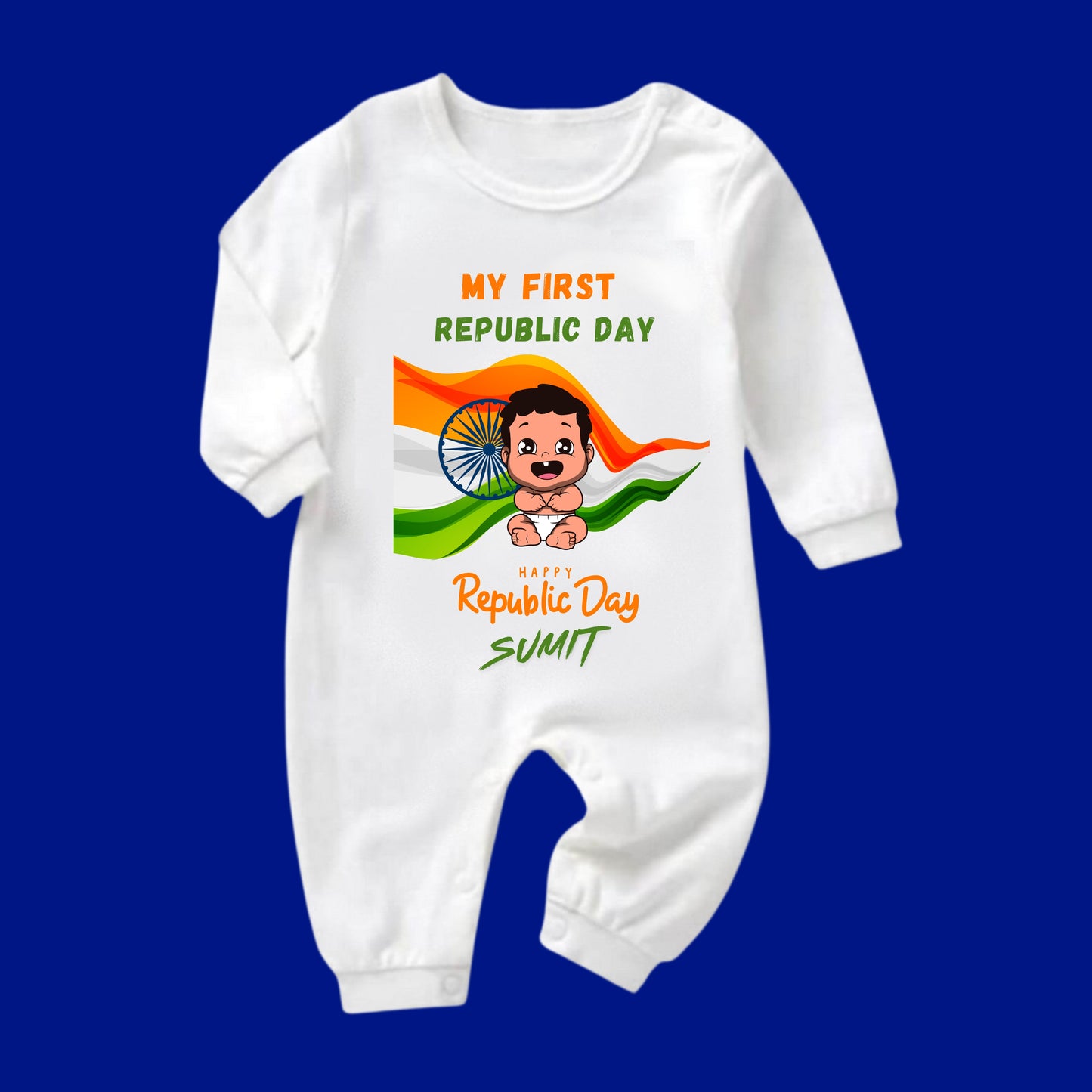 Celebrate the spirit of Republic Day with our special rompers for your little prince & princess! 🇮🇳✨